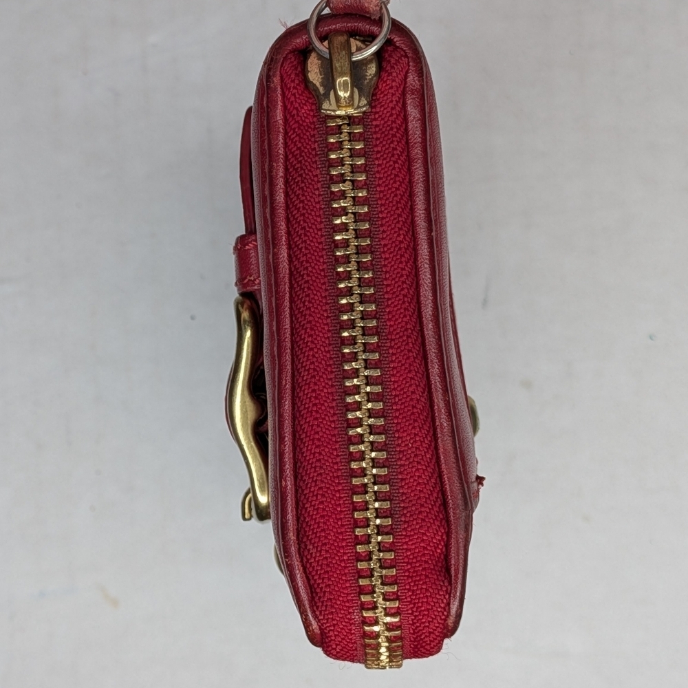 Coach Zoe Vintage Red Leather Zip Wallet Buckles Accordion Organizer EST 1941 - Picture 9 of 15